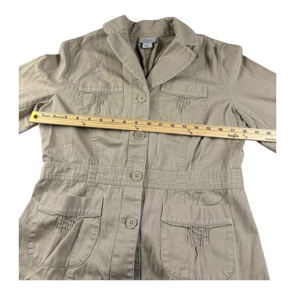 Ann Taylor Loft Khaki Safari Jacket Military Style Blazer Womens 6 Tan - Picture 4 of 8